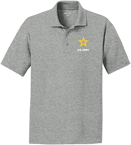 US Army Star Logo White Chest Print Textured Polo Shirt