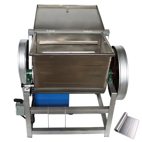 WYDDDARY 2200W 50 QT Commercial Electric Dough Mixer 55LBS Dough Kneading Machine Mixing Machine with 90° Tilt Barrel Stainless Steel Dough Blender Machine With a Dough Knife 110V