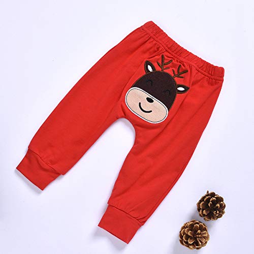 Qiraoxy Kerstthema Pasgeboren Romper Met Lange Mouwen Rood Gestreept Strik Vrolijk Kerstfeest Print Patroon Pluche Bal Hoed Driedelig Pak Katoen Herfstkleding Warm Zacht Huidvriendelijk - Afbeelding 6