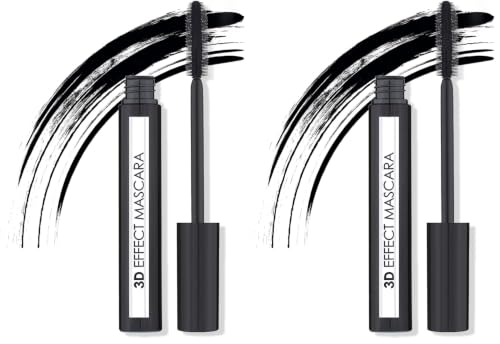Image of Lamel- 3D Effect Mascara- Black | Lifts and curls the lashes | Gives a voluminous effect |Unique brush that easily separates lashes |Smudge-proof formula |10ml (Pack of 2)