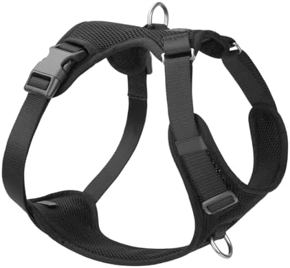 No Pull Dog Harness for Small Medium Large Dogs - Adjustable 2 Layer Mesh Dog Vest with Dual Clip, Escape Proof, Quick Release, Lightweight Breathable Mesh for Walking Hiking (Black,L)