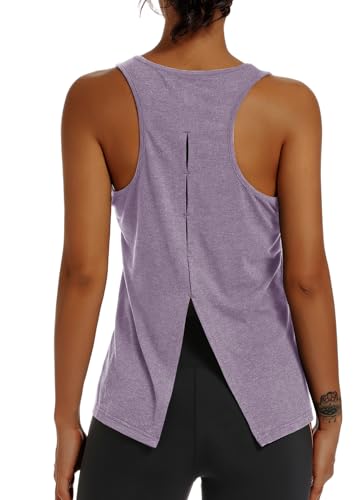 Image of Muzniuer Womens Yoga Workout Tops-Cute Open Back Running Gym Activewear Sports Shirt for Women