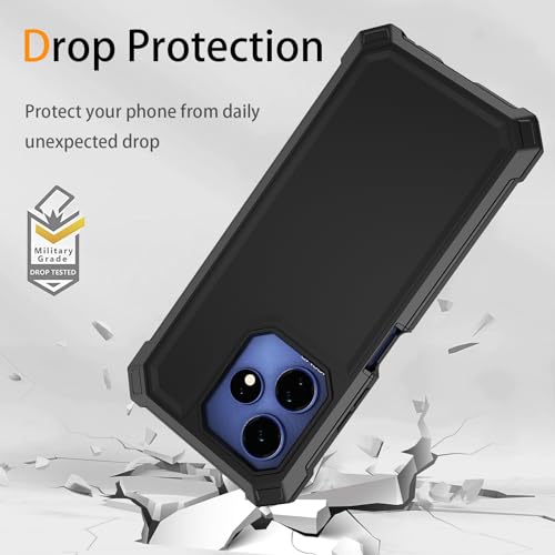 Coque Boost Mobile Celero 5G+ Plus 2024 en silicone noir avec verre trempé