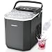 Produktbild EUHOMY Eiswürfelmaschine, 9 Würfel in 6 Min, Bullet-Eismaschine, 2 Würfelgrößen, Edelstahl-Eismaschine für die Arbeitsplatte, 12 kg/Tag Eiswürfelbereiter, Schwarz, für Zuhause/Küche/Büro/Wohnmobil