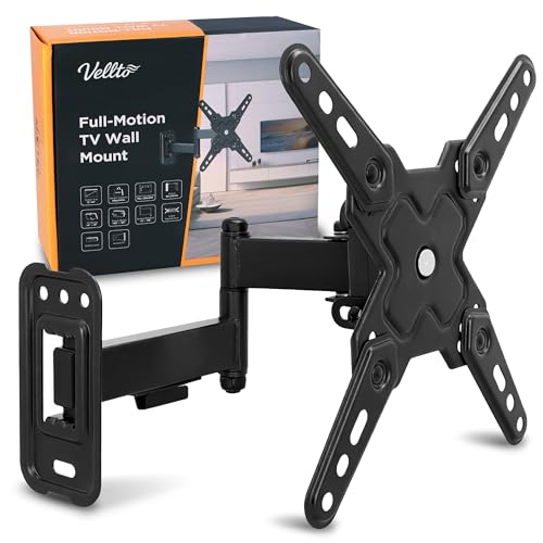 Vellto Soporte TV Pared Mini 13-43 Pulgadas Brazo Articulado Monitor hasta 20 kg MAX. VESA 200x200 mm Giratorio Inclinable Rotativo Universal Montaje Techo Pantalla Curva