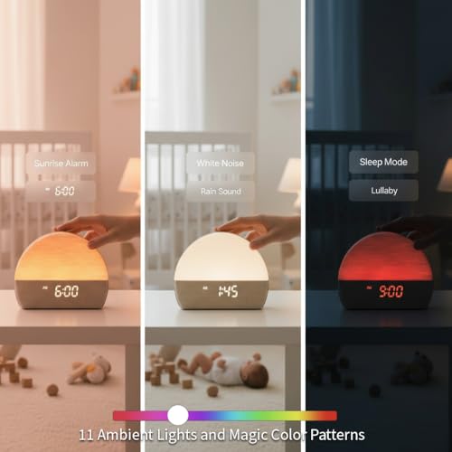 Sunrise Alarm Clock White Noise Sound Machine, Natural Wake Up Light for Adults, Baby and Pets – 30 Non-Looping Sleep Sounds, 10 Color Ambient Night Light, Screen-Free Sleep by Paus - Image 5