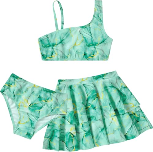 Image of RAISEVERN Girls Swimsuit 3 Piece Bathing Suits Cute Swimwear for 5-12 Years