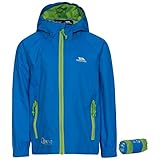 Trespass Qikpac Jacket, Cobalt, 5/6, Compact Packaway Waterproof Jacket Kids Unisex, Age 5-6, Blue