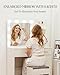 LIVELYGLOW Lighted Makeup Vanity Desk, 35.4“W x 15.7'”D x 54“H, White (with Lights and Mirror, Dimming Function, 2 Drawers and 1 Cabiniet, Open Shelves) by Boahaus