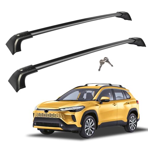 260lbs Roof Rack Cross Bars Compatible with Toyota Corolla Cross 2022-2025 Aluminum Crossbars Black Anty-Sheft Metal Lock Luggage Carrier Kayak Rooftop Cargo bar