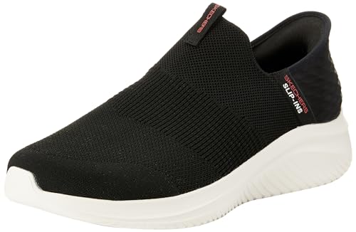 Skechers Sport SlipIns Ultra Flex 30Smooth Step Mens Slip On 13 2E US Black, Black, 12 UK Wide