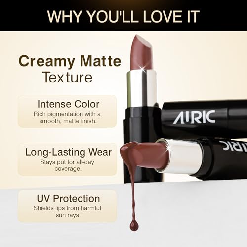 Image of Auric MatteRich Lipstick | Smoked Chestnut | 4.2g | High Pigment, Long-Lasting, Transfer-Proof, Vegan & Paraben-Free Lip Color
