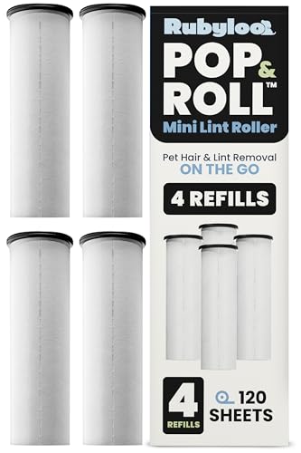 Image of Mini Lint Roller for Pet Hair 4 Refills Pack - Replacement Rolls Compatible Only with Pop & Roll Retractable Travel Lint Roller, Sticky Dog & Cat Hair Remover for Clothes