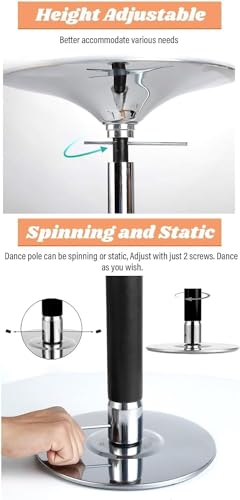 Poteau de danse silicone noir sécurisé 200 kg pour s'initier - 7