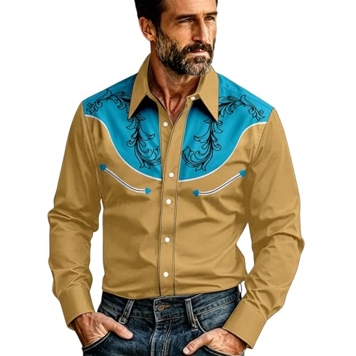 Chemise Homme Manches Longues pour Soirée Année 80 et Sorties Golf