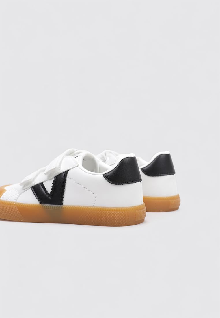 victoria Sneaker Oliver Barefoot 1356102 | Effetto Pelle & Parti A Contrasto & Chiusure A Strappo & Suola Caramello per Bambini Unisex