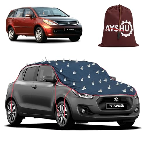 Image of AYSHU Water-Resistant Spike Car Cover for Tata Aria (2014-2017) - Protects from Dogs, Monkeys, Dust, Sunlight & UV - Full Roof Universal Fit