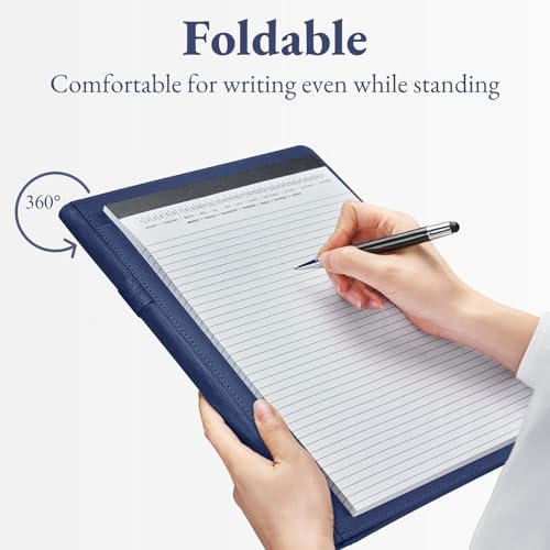 Image of Mymazn Padfolio, Portfolio Folder, Legal Pad Holder, Resume Folder | Faux Leather Binder with Document Organizer, Business Card Holder, Letter-Size Notepad for Interview, Men & Women