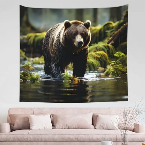 Tapisserie decoration murale ours marron TYUMH pour dortoir etudiant