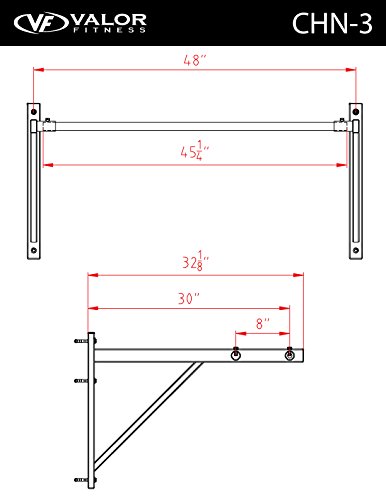 Valor Fitness CHN-3 Straight & CHN-UP Multi Grip Wall Mounted PullupChin Up Bars for Home Gym Exercise and Workout product thumbnail 6