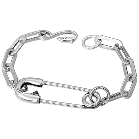 Oidims Personalized Safety Pin Chain Link Bracelet for Women Girls Paperclip Charm Silver Dainty Friendship Fashion Y2K Daughter Jewelry Cover
