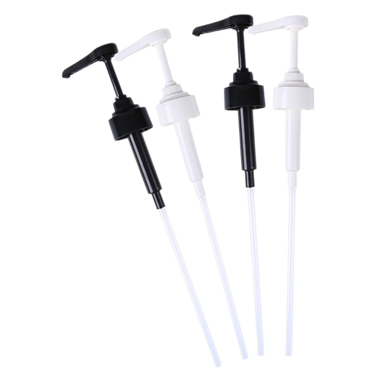 COLLBATH Press Type Bottle Pumps 4 Pack Liquid Soap Pump Head for Condiment Sauce