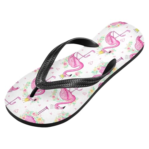 Burbuja Flamingos Wearing Crowns Flip Flops for Women Men, Soft Thong Sandals Rubber Slippers for Pool Beach Essentials2