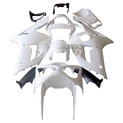 ZXMOTO Motorcycle Fairing Kit for 2003 2004 Kawasaki Ninja ZX6R ZX636 ABS Injection Mold ABS Plastics Bodywork Fairings (Unpainted, Pieces kit: 10)