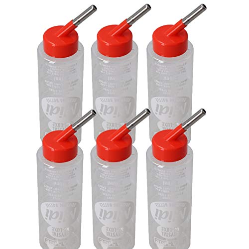 6PK Small Animals 320ml Anti- Rust Twin Ball Gnaw Resistant Sprout Water Bottle