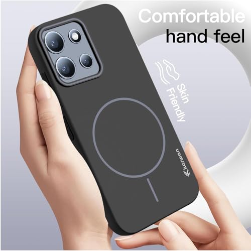Image of KARWAN Ultra Slim MagEaze Magnetic Matte Finish Back Case Cover Compatible with Moto Edge 60 Fusion N52 Magnetic Ring, Wireless Charging Compatible, Scratch Resistant, Hard PC, Black