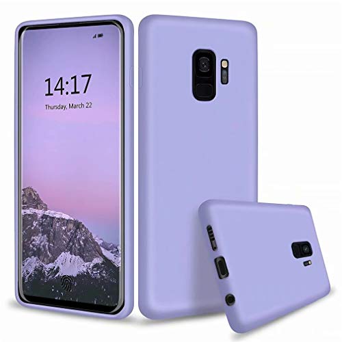 WJMWF Compatible con Funda Samsung Galaxy S9 Ultrafina Silicona L�quida Gel Cubierta [Protector de Pantalla] Anti-Ara�azos Anti-Shock Funda Protectora-P�rpura