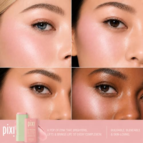 Image of Pixi On-the-Glow Blush - Fleur, Hydrating Tinted Moisture Blush Stick with Ginseng, Aloe Vera & Fruit Extracts, For Cheeks & Lips, 19g / 0.6oz, Paraben-Free