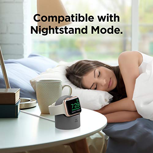 Elago W2 Charger Stand Compatible With Apple Watch Series Ultra/8/Se2/7/6/Se/5/4/3/2/1 (49Mm, 45Mm, 44Mm, 42Mm, 41Mm, 40Mm, 38Mm), Durable Silicone, Compatible With Nightstand Mode (Dark Grey) #TOP6
