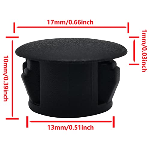Image of 13mm Black Hole Plugs Plastic Flush Type Hole Plugs Snap in Locking Hole Tube,Tube Fastener Cover,Round Snap in Type Locking Furniture Hole Plugs,Panel Theft-Proof Door Plug(50pcs)