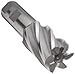 Melin Tool C Cobalt Steel Square Nose End Mill, Weldon Shank, Uncoated (Bright) Finish, Non-Center Cutting, 30 Deg Helix, 4 Flutes, 4.1250" Overall Length, 1" Cutting Diameter, 0.8750" Shank Diameter