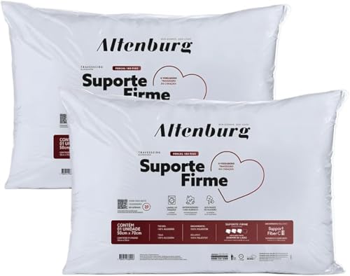 Travesseiro Altenburg Suporte Firme Percal 180 Fios 50x70 - Branco