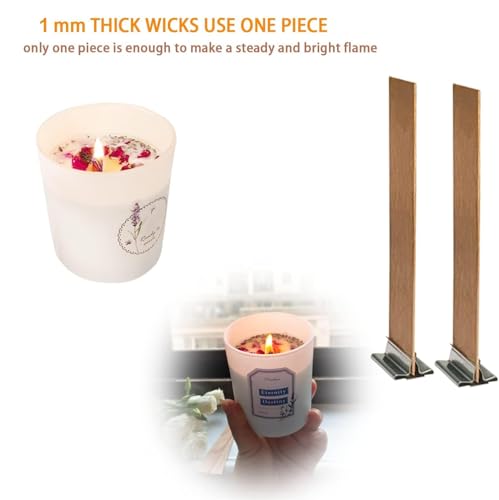 50 pzas Mechas de Madera 5.1 x 0.5 Pulgadas para Velas miniatura 4