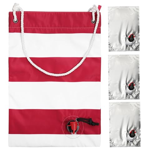 Acunny Bolsa de vino, Bolsa de vino de playa - Bolsa de vino Enfriador de Bolsa de asas | Monedero aislado impermeable, Bolsa de vino aislada, Bolsa de mano aislada, Bolsa de asas isotérmica, rojo, Se
