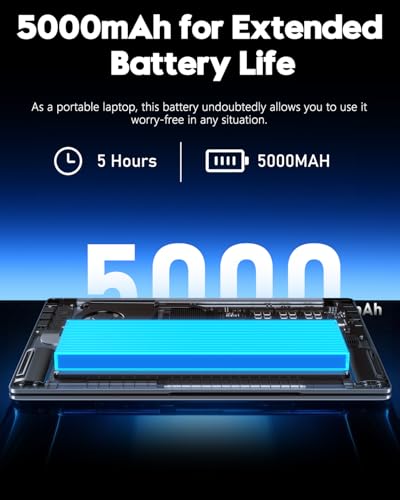 15.6" Gaming Laptop with Win11 Pro, 16GB RAM 512GB (Supports 1TB TF) Notebook, i5-7Y54 Processor, 1920×1080 HD Display Computer, 5000mAh Battery, USB 3.0, BT 5.0, WiFi 5, HDMI, Backlit Keyboard - Image 5