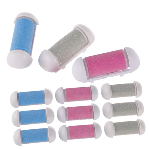 ELAYARD 12個 電動フットファイル用交換ローラーヘッド 足裏 ツール 粗さ異なるローラー付き 耐久性高く簡単交換可能 フットケア用詰め替え