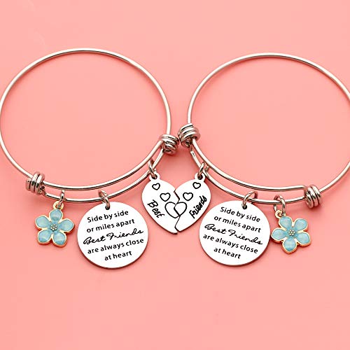Maxforever 2Pcs Friendship Gifts Best Friends Forever Charm Bangle Bracelet, Birthday Anniversary for Bestie3