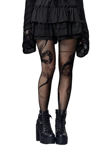 Image of SHENHE Women's Patterned Fishnet Tights High Waist Pantyhose Floral Stockings