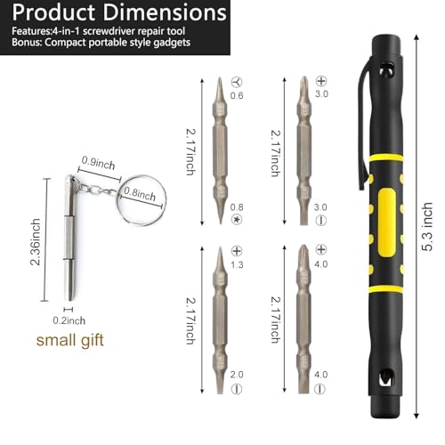 4-Piece Mini Portable Multi-Purpose Screwdriver Set for Home Repair
