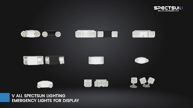 Spectsun Lighting 1 Pack Led Black Emergency Light with Battery