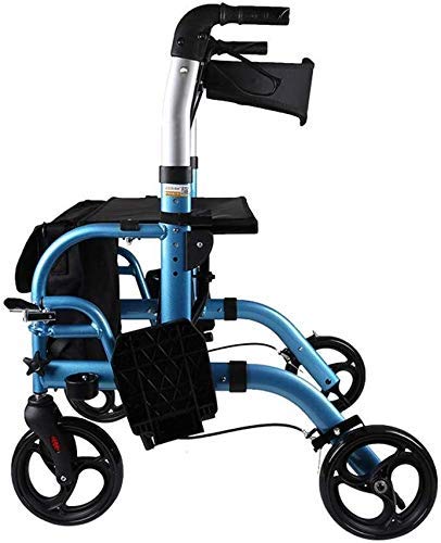Rollator Walker Wózek na zakupy Seniorzy Walking Frame Aid Mobility Wózek Wózek Lekki wózek na skuter Składany z siedziskiem i torbą Interesting