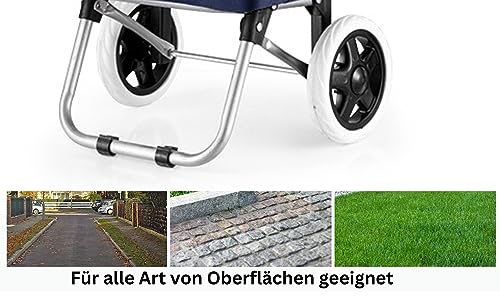 56 L Einkauf Trolley Einkaufswagen Shopping Trolley Tasche Aluminium Stabil Blau – Bild 4