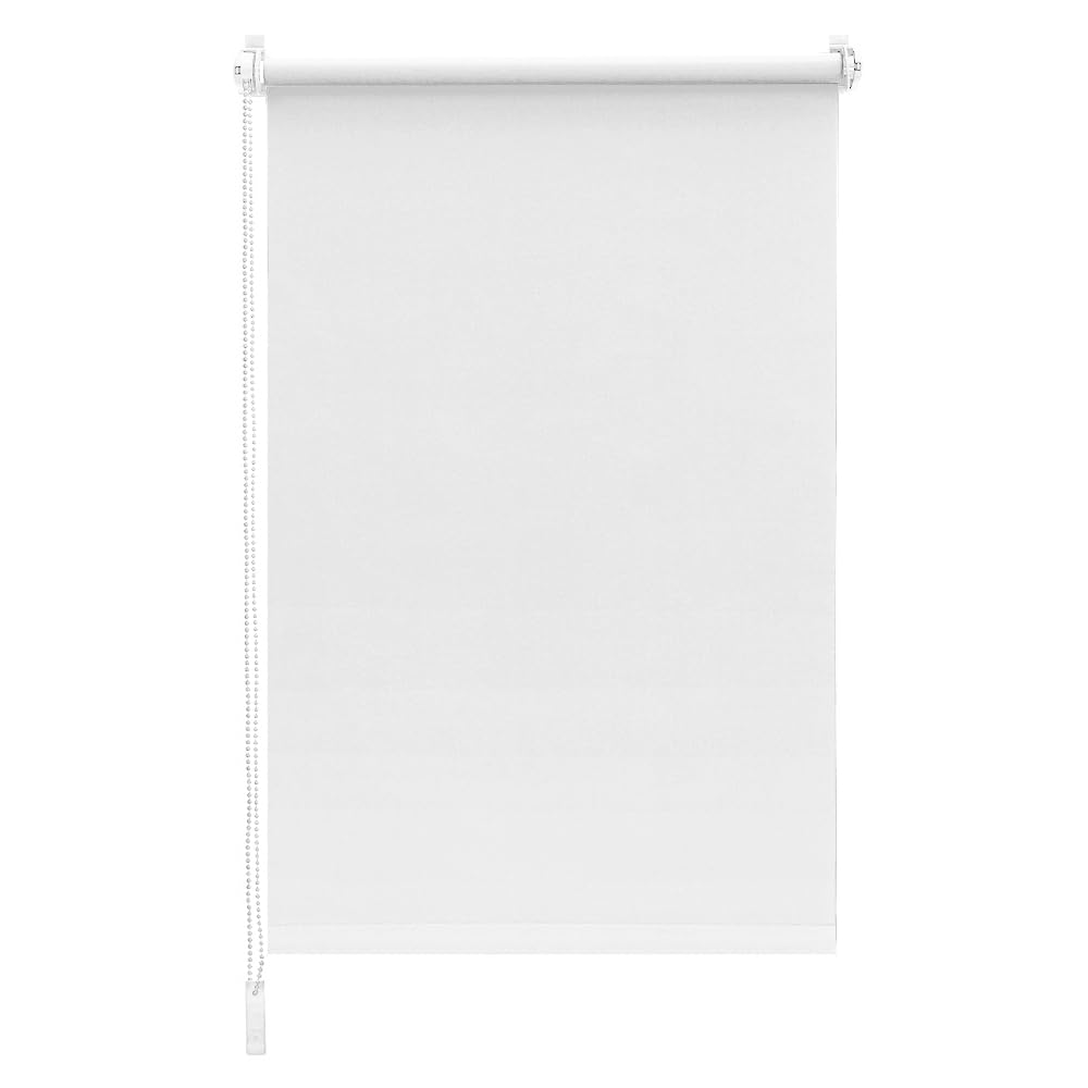 Sekey Verdunklungsrollo ohne Bohren Klemmfix 90 cm breit, Seitenzugrollo Hitzeschutz Sichtschutz und Sonnenschutz Wandmontage Deckenmontage Klemmrollo für Fenster & Tür, 90 x 130cm, Weiss