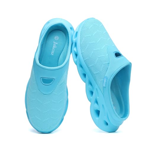 Image of Jakcuz Men Slip On Mules Lightweight Open Back Sneakers Breathable Walking Shoes