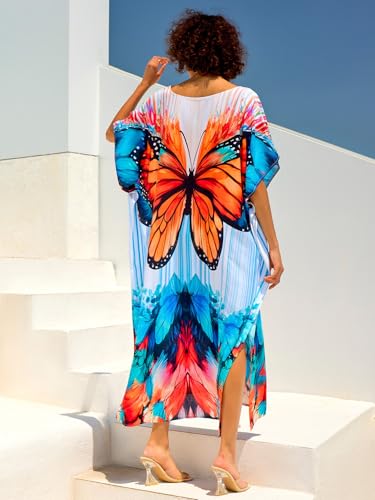 Image of NFVNKJ Women's Plus Size Beach Lounge Kaftan Maxi Dress Swimsuit Coverup for Women
