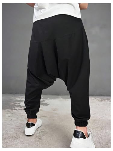 SOLY HUX Men's Harem Pants Drawstring Elastic Waist Baggy Pants Hippie Trousers with Pockets Streetwear2
